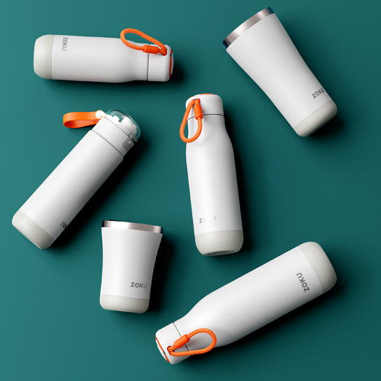 Greater Good. Stainless Steel Insulated Slim Water Bottle in White - 500 ml