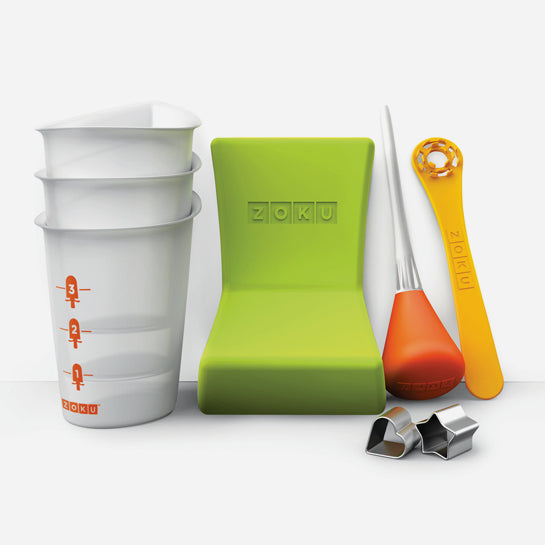 Zoku Character Kit, Interactive Popsicle Decorating Set with Stencils,  Storage Case and More