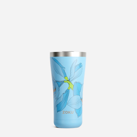 Moon Floral - Moon Stars Floral Tumbler 20oz Travel Coffee Mug