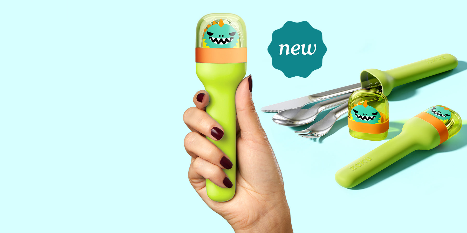 dino kids pocket utensil set