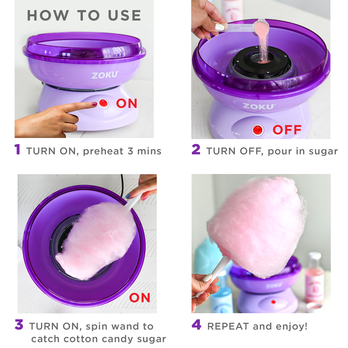 how to instructions cotton candy